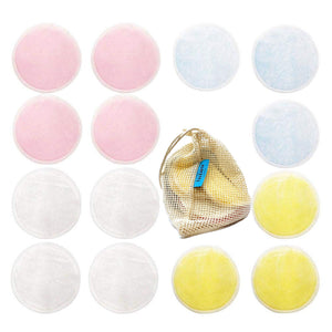 Tru Earth Reusable Bamboo Makeup Rounds for Skin Care with Reusable pouch; sustainable zero-waste beauty and skin care accessories