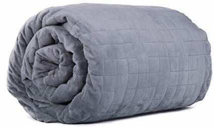 10 lb Weighted Blanket with Grey Double-Sided Minky Cover